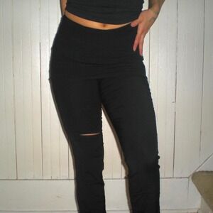 Christine Black Skirt Over Pants Slit Leg Subversive Avant Garde Medium
